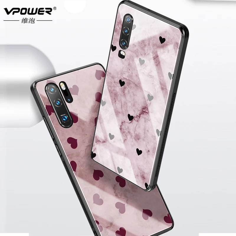 Для Huawei P30 Pro стеклянный чехол 6D узорчатый роскошный модный закаленное стекло