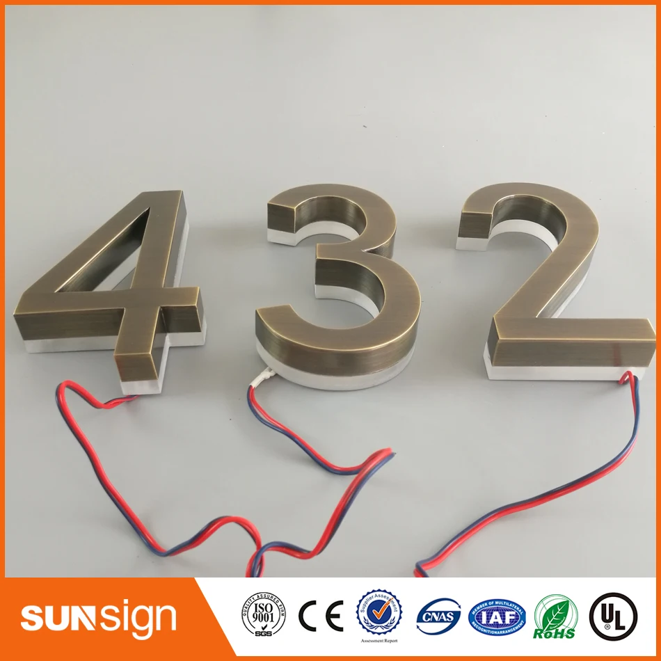 Вывеска с подсветкой из нержавеющей стали 15 см|backlit signs|illuminated letter signsletter sign |