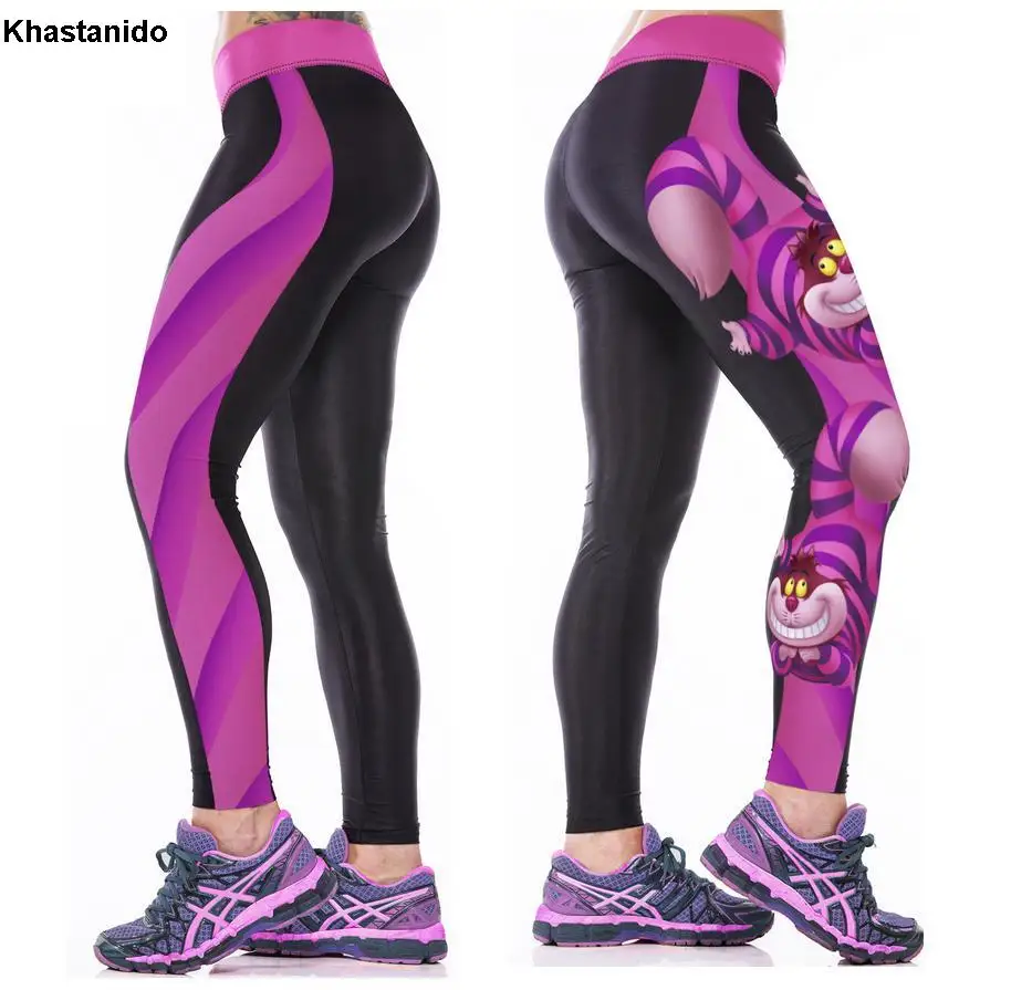 высокая талия 3d печатани череп леггинсы воздухопроницаемый эластичный