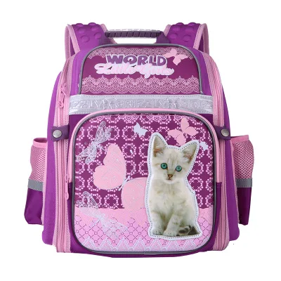 НОВЫЕ 2017 Школьные Сумки для Девочек Милый Мультфильм Кошка Собака Детей