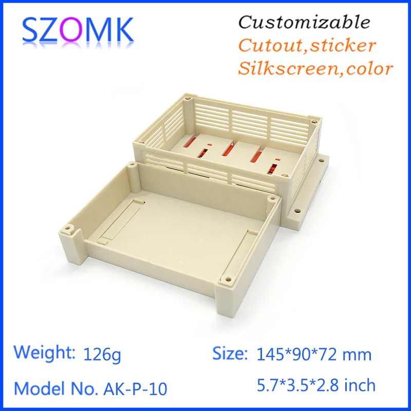 Szomk abs din rail plc корпус (10 шт.) 145*90*72 мм Пластиковый Электронный шкаф