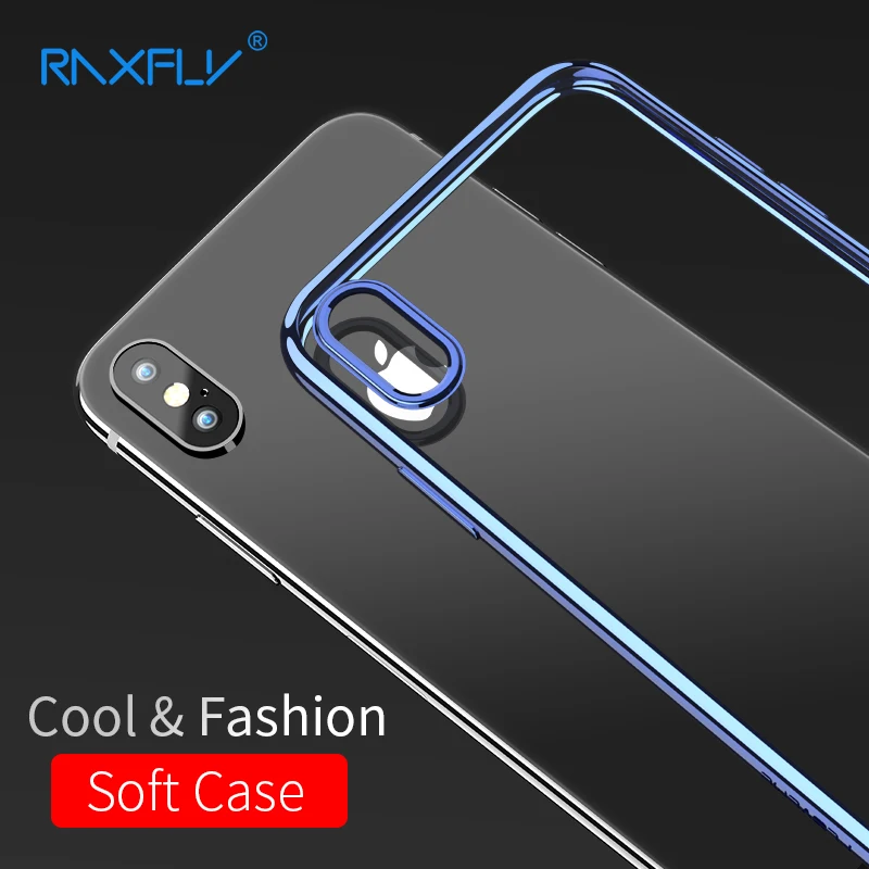 RAXFLY Bright Frame Soft Phone Cases For iPhone X Case 10 Full Edge Ultra Thin Silicone Cover Capinhas |