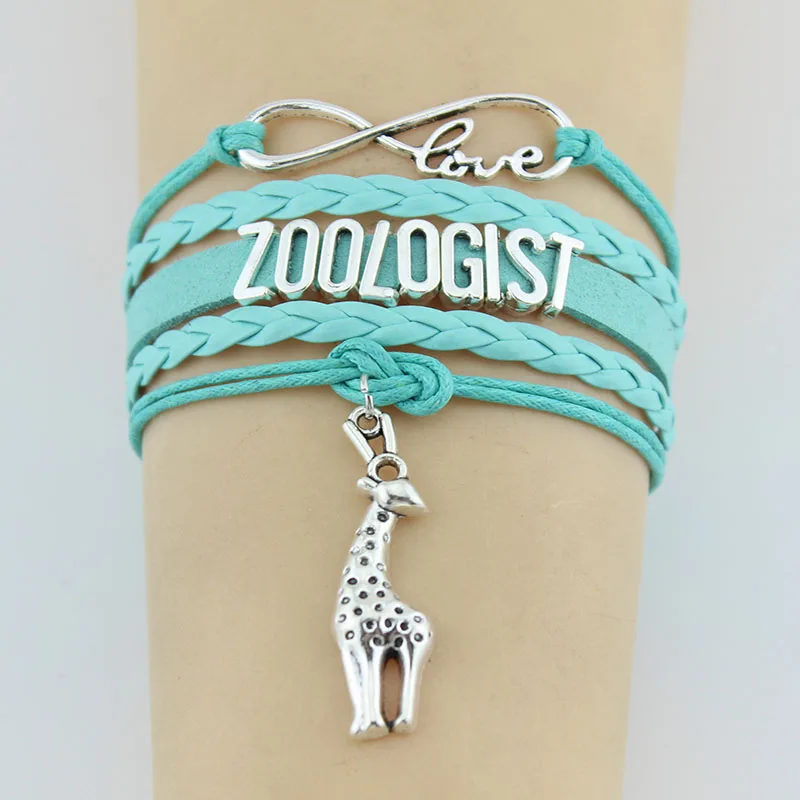 Бесконечность любовь зоолога браслеты Жираф Шарм ручной работы Веревка Кожа