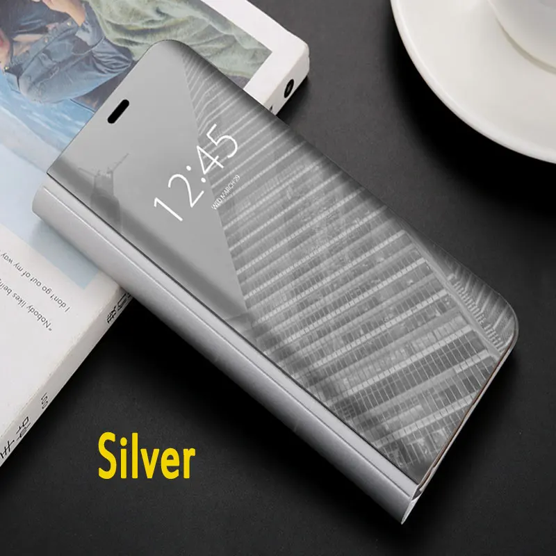 Зеркало Smart Case для huawei P30 pro Honor 8X Чехол Флип роскошные кожаные Бизнес чехол Y9 2018