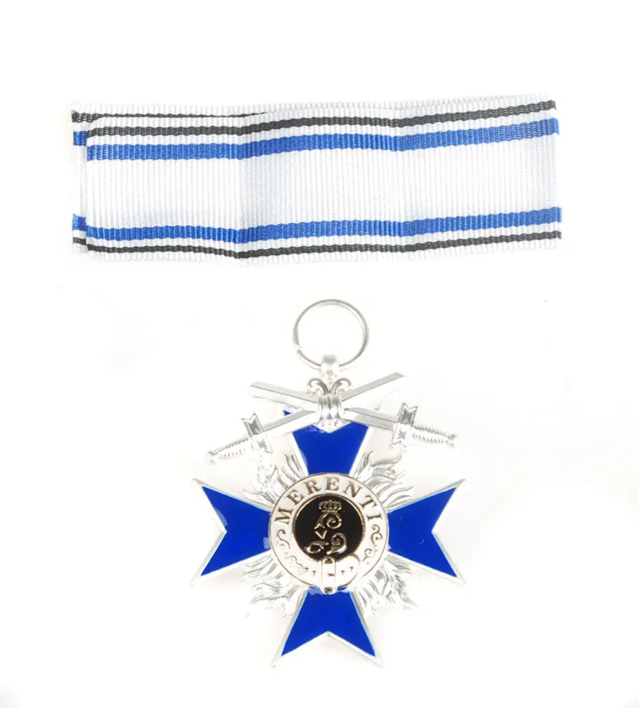 Первой мировой войны WW1 немецкий баварский заслуги кросс 1866 MERENTI шпаги питание значок с лентой