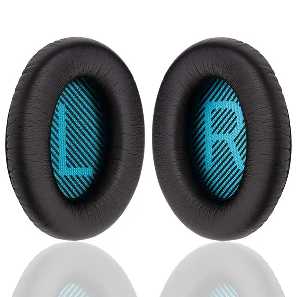 Black with Blue Запасные амбушюры Wantek для наушников Bose QC35 QC25 QC15 Ae2, Ae2i, Ae2w Quiet комфорт 25, печать, черный с Буле(1 пара - Цвет: Black with Blue