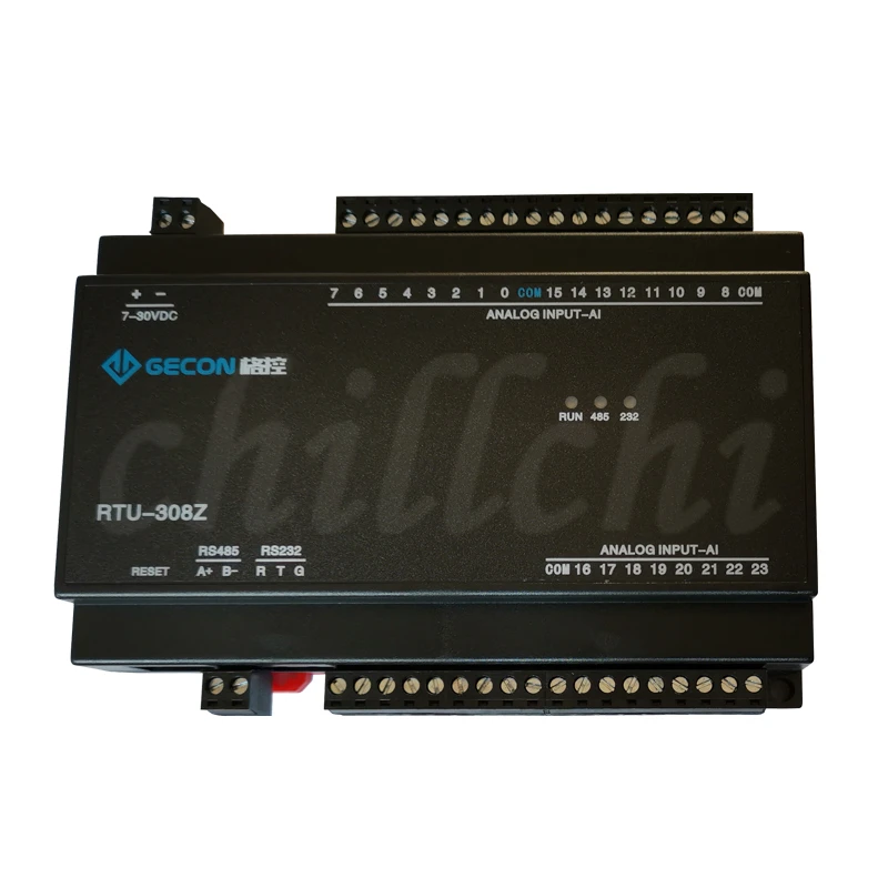 24 канала AI аналоговый 0 20 мА 10 в A DC приобретение Modbus IO модуль RTU протокол RS232