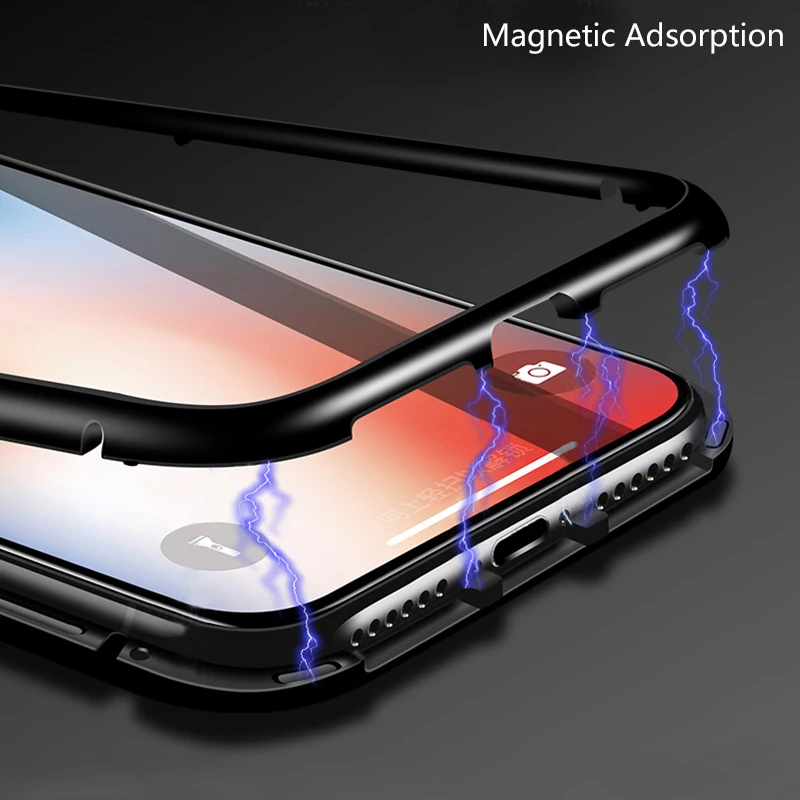 Встроенный Магнитный чехол для iPhone X XR XS Max металлический магнит Адсорбция 7 8 Plus 6 S