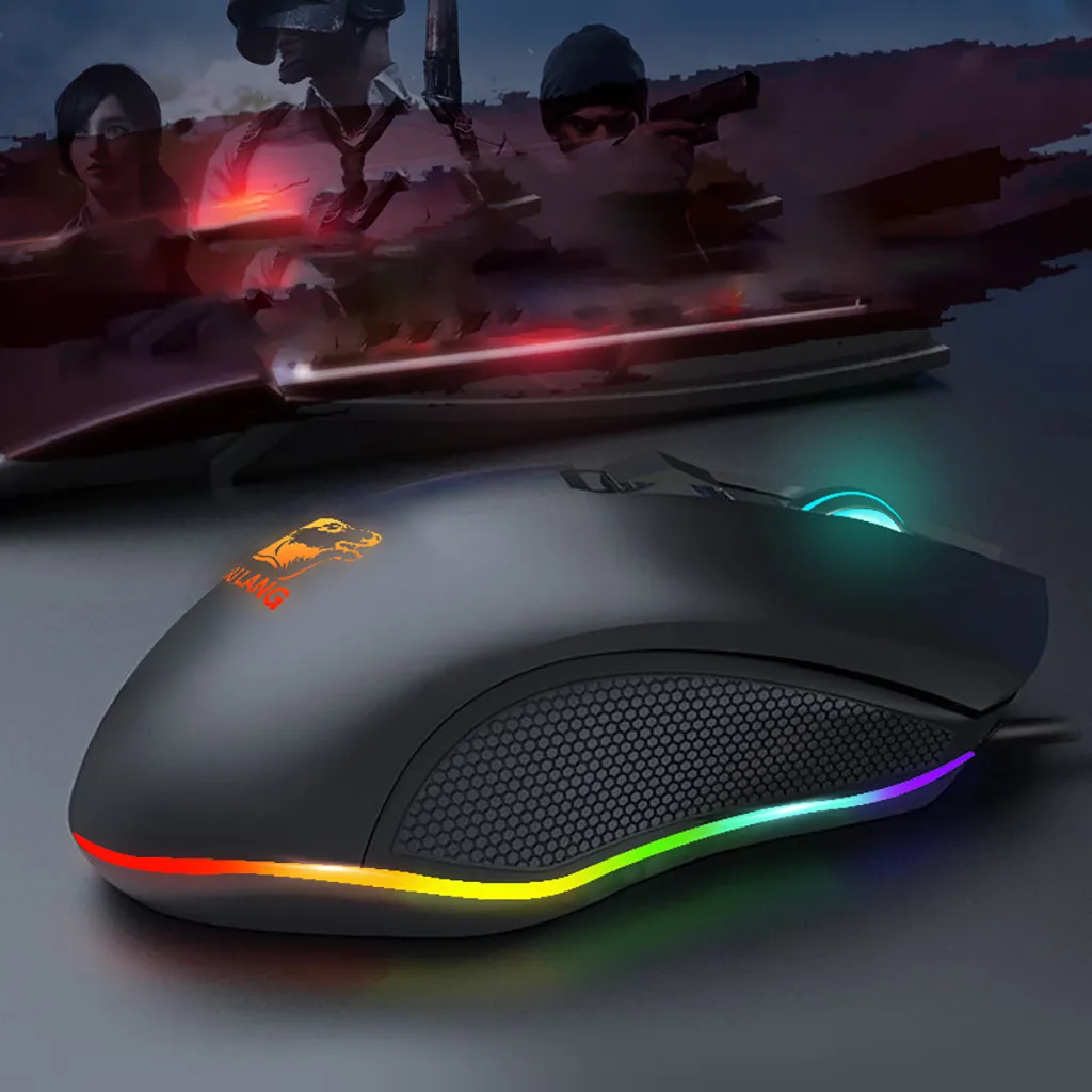 V1 3200 точек/дюйм USB кабель RGB LED мышь лазерная проводная ударная 6 кнопок