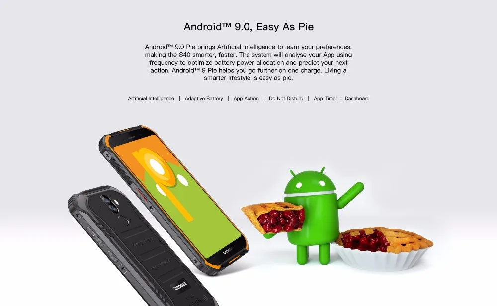 DOOGEE S40 4GNetwork прочный мобильный телефон 5,5 дюймов Дисплей 4650 мА/ч, MT6739 4 ядра, 3 Гб оперативной памяти, Оперативная память 32GB Встроенная память Android 9,0 8.0MP IP68/IP69K