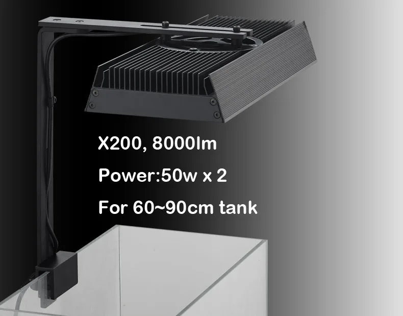 X200 Black Chihiros X серия RGB серия светодиодный система освещения водное растение для выращивания восхода солнца и заката Bluetooth Smart control Commander 1 - Цвет: X200 Black