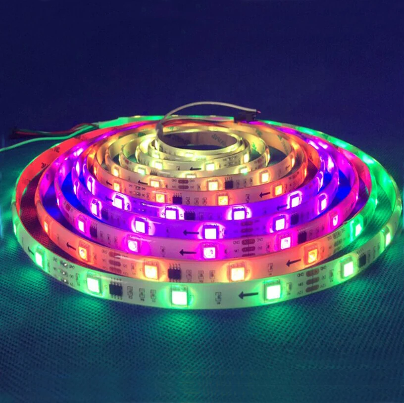 Светодиодный RGB ленточный светильник 5 м 12 В WS2811 адресуемый WS2812 5050 SMD 30
