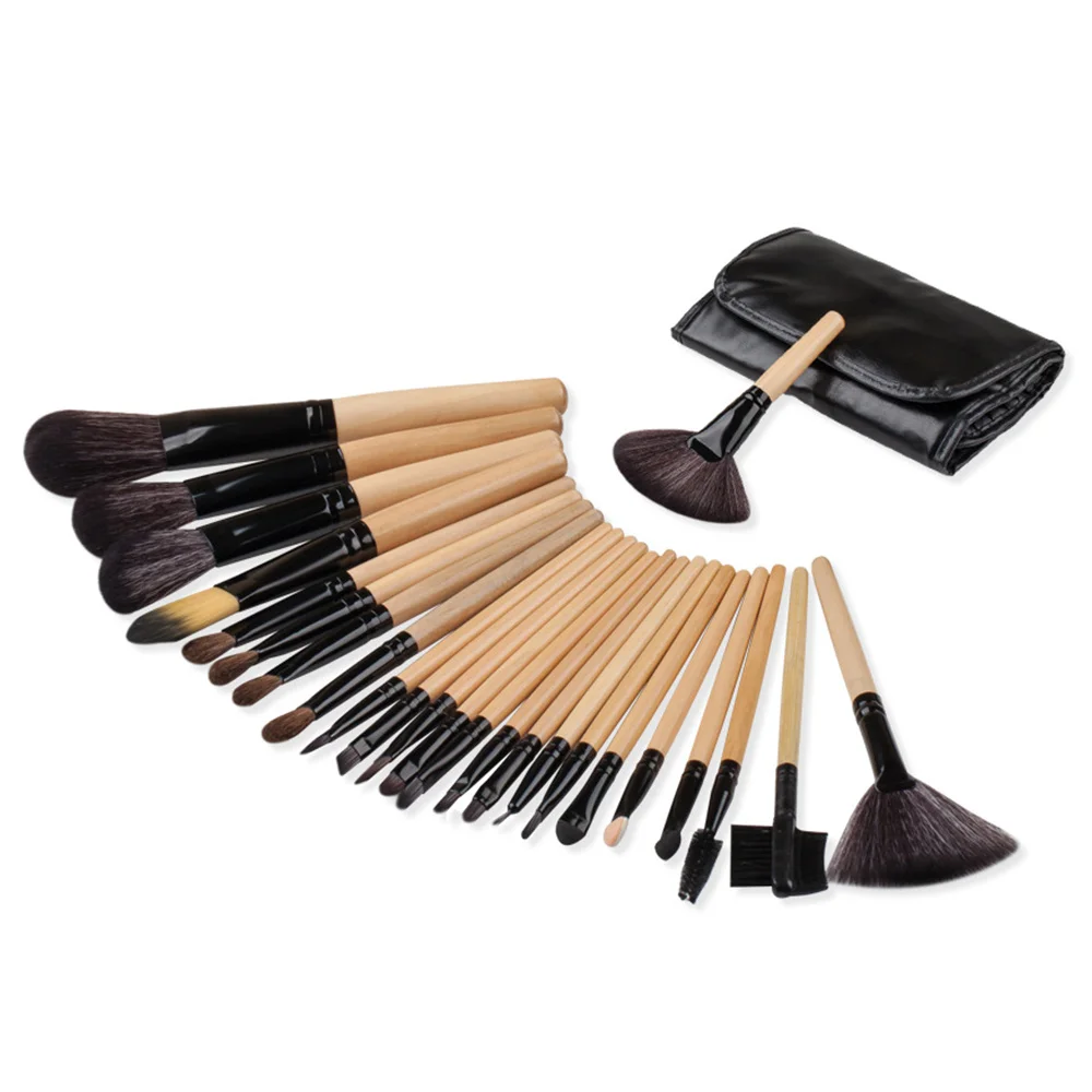 24 pcs Профессиональный 12/24 шт. кисти для макияжа набор кистей с порошок мешка тени для век Кисточка для макияжа губ набор косметических инструментов кисти для макияжа - Handle Color: 24 pcs