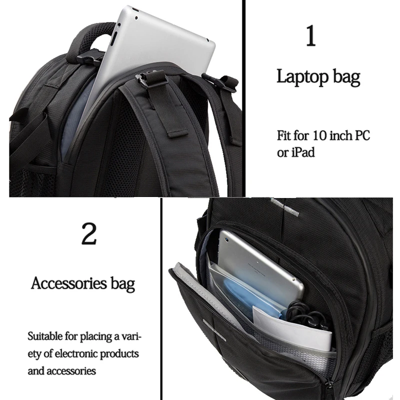 Jealiot Camera Backpack Waterproof Video Digital DSLR Bag Photo Laptop tripod camera case for Canon Nikon iPad SLR Outdoor | Электроника