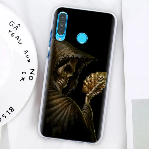 02 Мало смерть с косой чехол для телефона для huawei P30 P30 Pro P9 P10 P20 Lite P Smart плюс просмотр 20 Жесткий задний Чехол бант - Цвет: 02