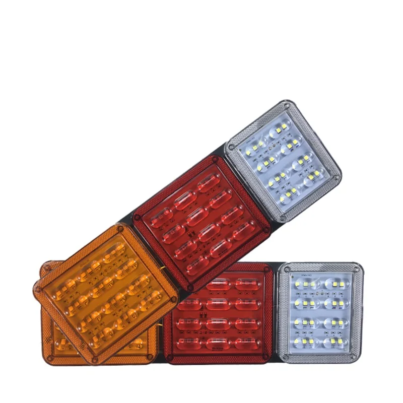 

1 Pair 76LED High Bright Car Rear Tail Lights for 24V Truck Trailer Lorry Red Yellow White