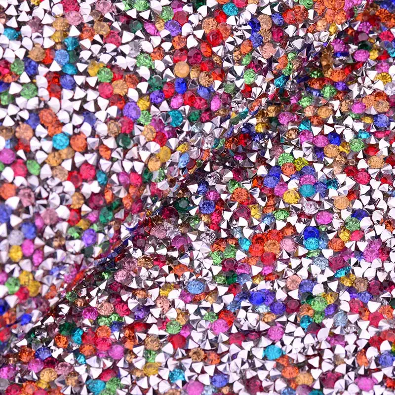 Mix Color JUNAO 24x40 см черный самоклеющийся смолы Стразы на сетчатой основе ткань кристалл аппликация из страз обвязка Алмазный лист ремесла - Цвет: Mix Color