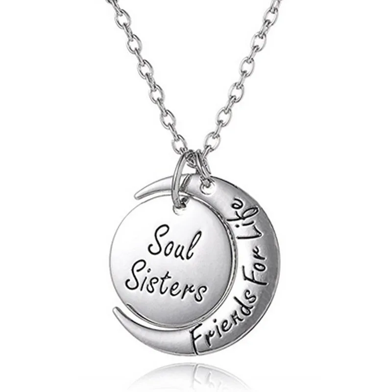 Ожерелье с кулоном душа сестры друзья на всю жизнь ручная штамповка 2016 |