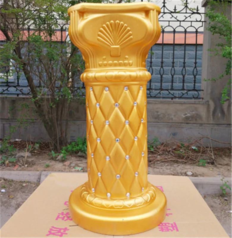 60cm gold Белые пластиковые римские колонны, уличные украшения для свадьбы, вечерние украшения из искусственных цветов, для отелей, торговых центров - Цвет: 60cm gold