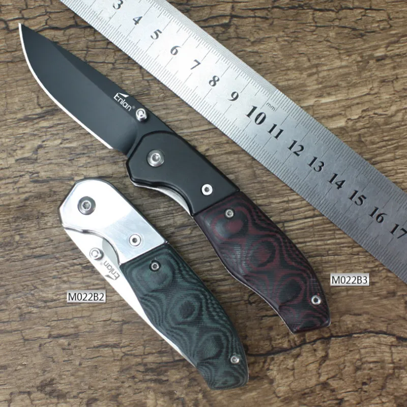 Складной нож Enlan M022 8Cr13MoV G10 или деревянная ручка походный инструмент для