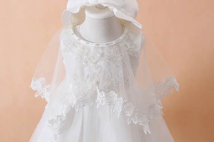 Детское платье для крещения белое Тюлевое принцессы вечерние свадебные платья