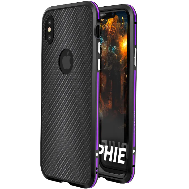 Изогнутый металлический бампер Luphie для samsung Galaxy Note 9 чехол Note 8 для iphone X Xs Max Xr 8 7 Plus Ультратонкий алюминиевый корпус - Цвет: black purple