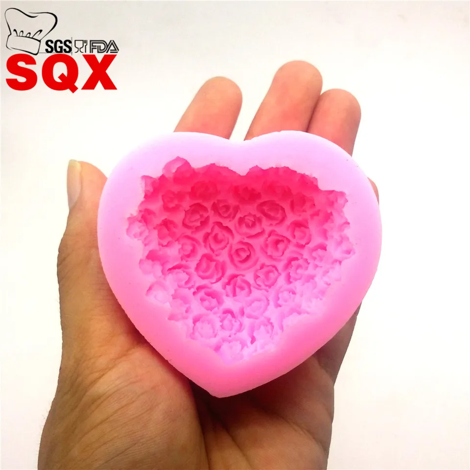Магнитная силиконовая форма в форме любящего сердца 3D розы цветочный букет