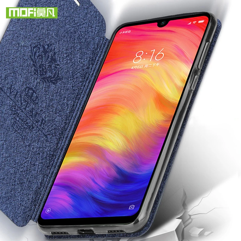 Новый чехол для Xiaomi Redmi Note 7 Pro Mofi роскошный флип из ТПУ 7|silicone cover|case leatherflip cover |