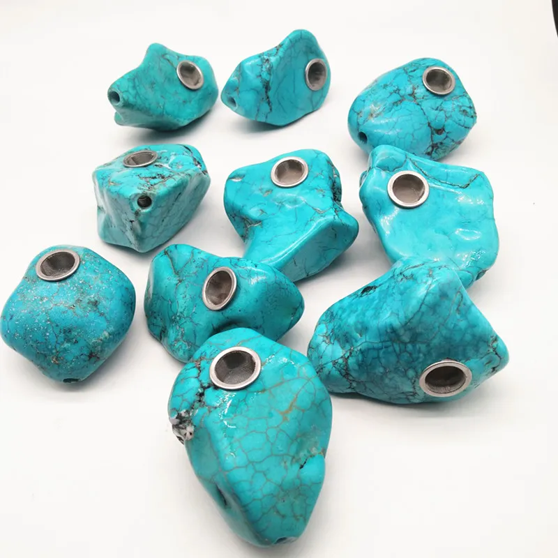 Естественный неправильной формы Буле бирюзового цвета с украшением в виде