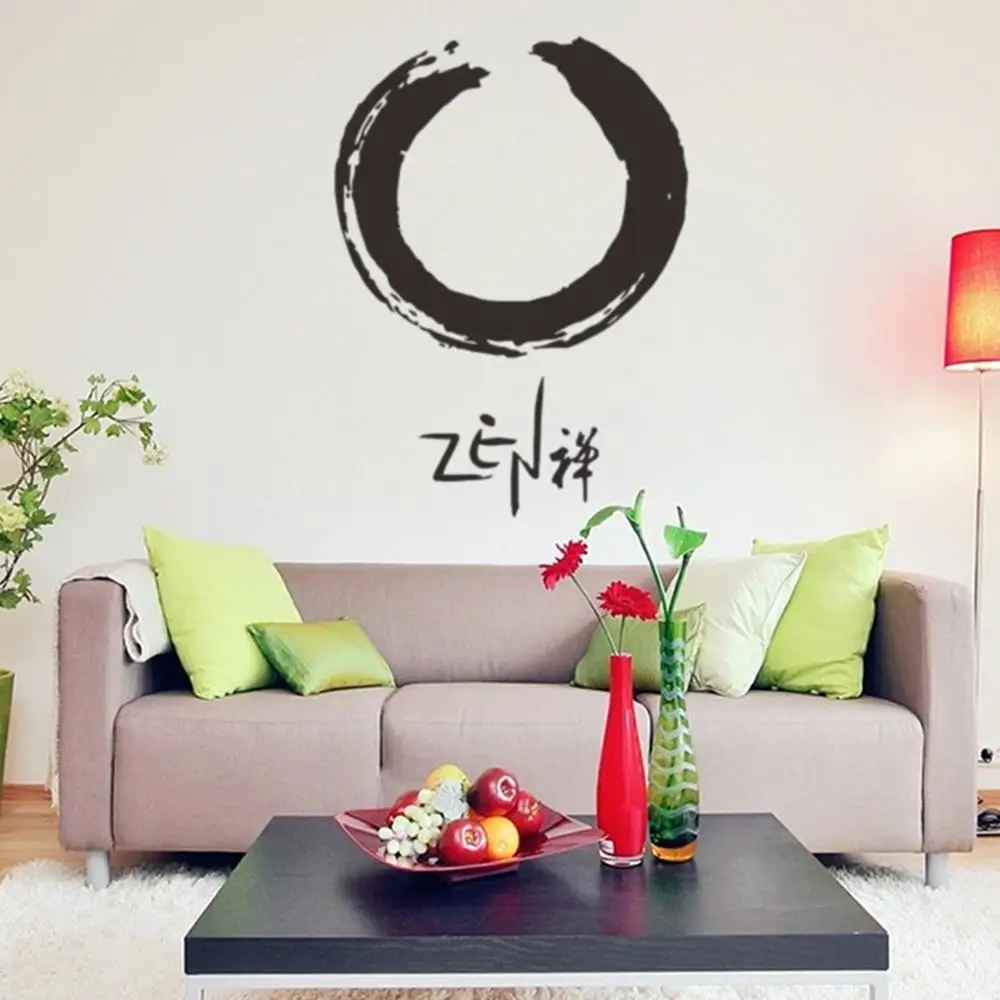 Виниловая круглая наклейка Enso Zen буддийская религиозная стикер на стену Будда 57*78