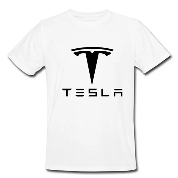 ТЕСЛА ЛОГОТИП хлопок досуг Футболки человек футболки евро размер коротким