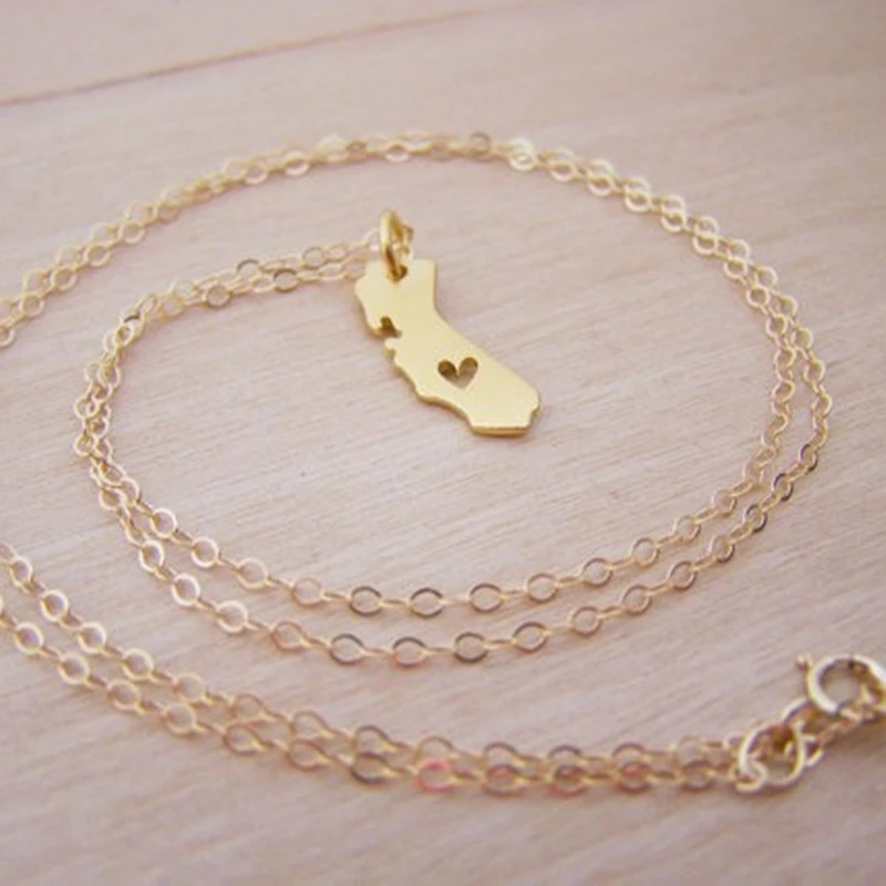 Женское ожерелье с подвеской в виде сердца сделай сам карты штат Калифорния