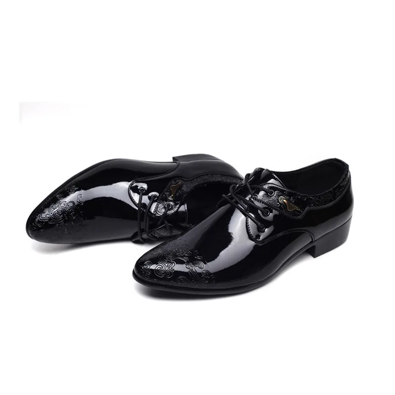 Мужские деловые лоферы из искусственной кожи черные туфли-оксфорды с острым