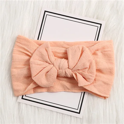 style A-14 Лидер продаж года, 1 шт., модная повязка на голову для маленьких девочек, детские кроличьи уши чалма с бантиком, нейлоновая повязка на голову, эластичная повязка на голову, головной убор - Цвет: style A-14