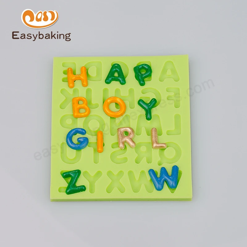 

2016 New Mini Domed Capital Alphabet Silicone Fondant Mold Cupcake Decorating tools