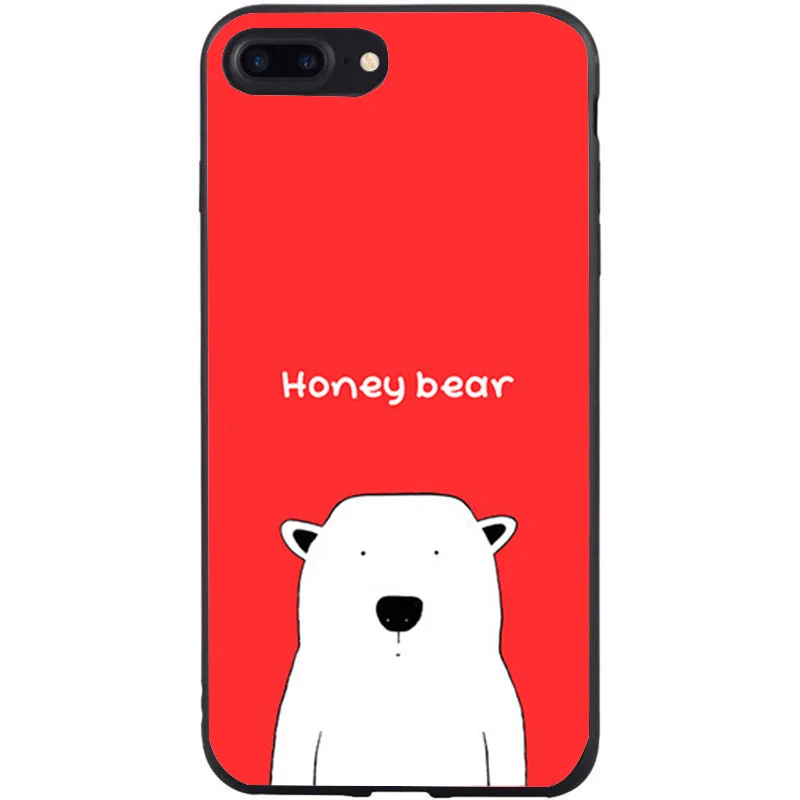 Милые чехол для iphone 7 аксессуары мультфильм красный медведь шаблон X plus 8 5 5S SE 6 S Capa