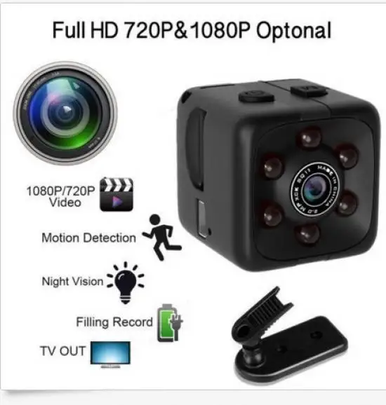 Горячие Мини Micro HD Камера кости видео USB Запись DVR камера SQ11 черный