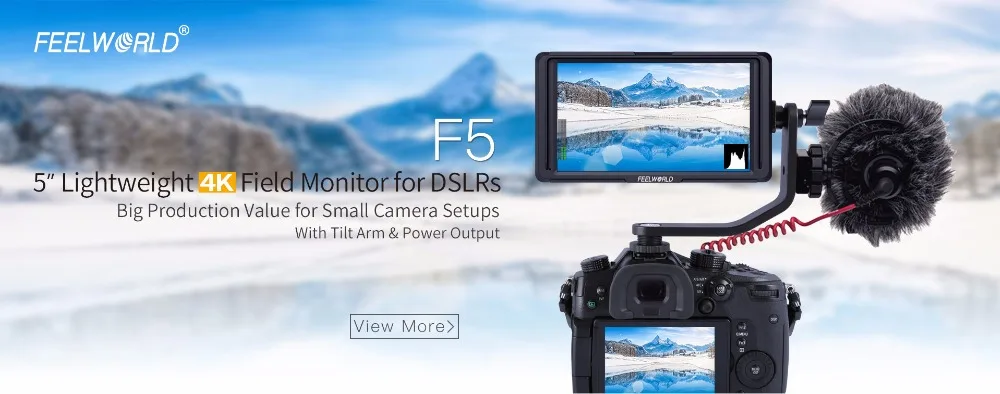 FEELWORLD F5 " на камере DSLR полевой монитор 4 K HDMI ips Full HD 1920x1080 фокусировка Assist DC вход выход включает наклон руки