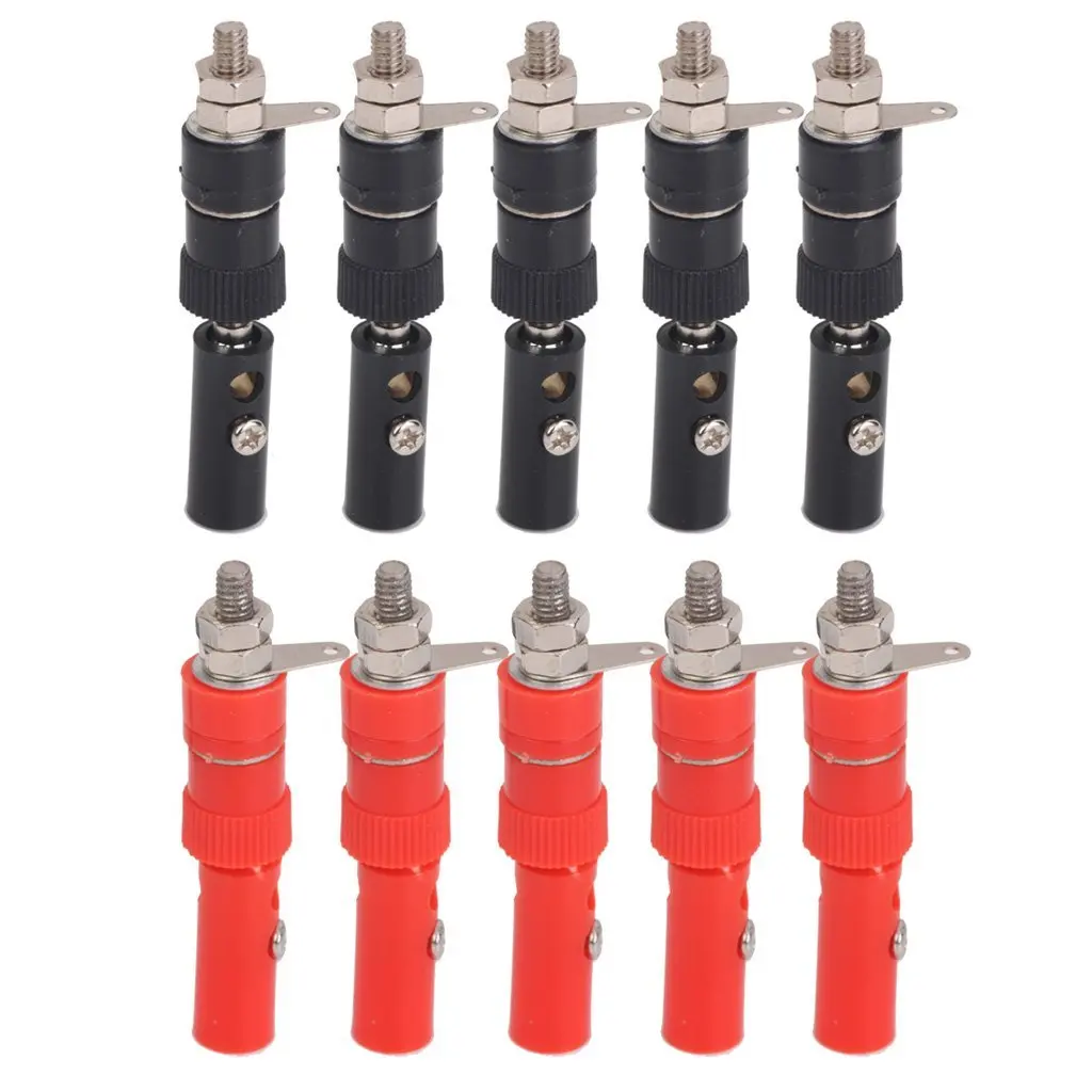 

4mm Banana type plug with red insulation plug, black