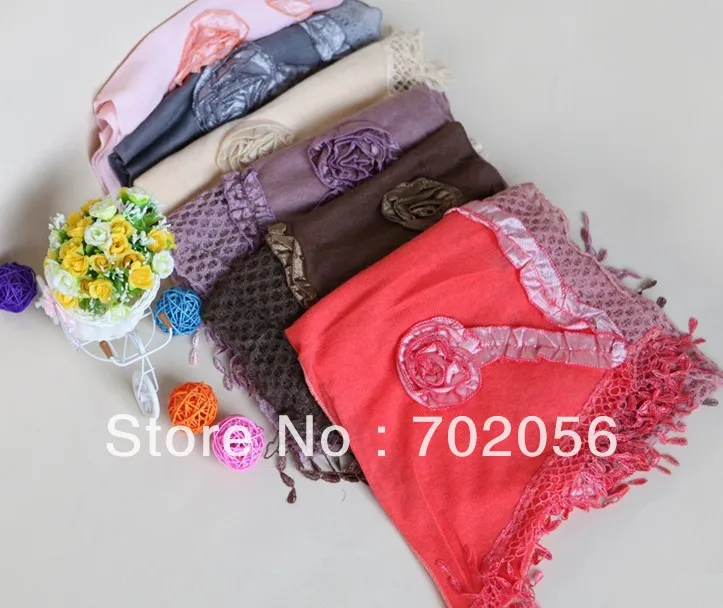 FASHION Lace scarf shawl wrap poncho SCARF scarves stole 180*35cm 18PCS/LOT #3091 | Аксессуары для одежды