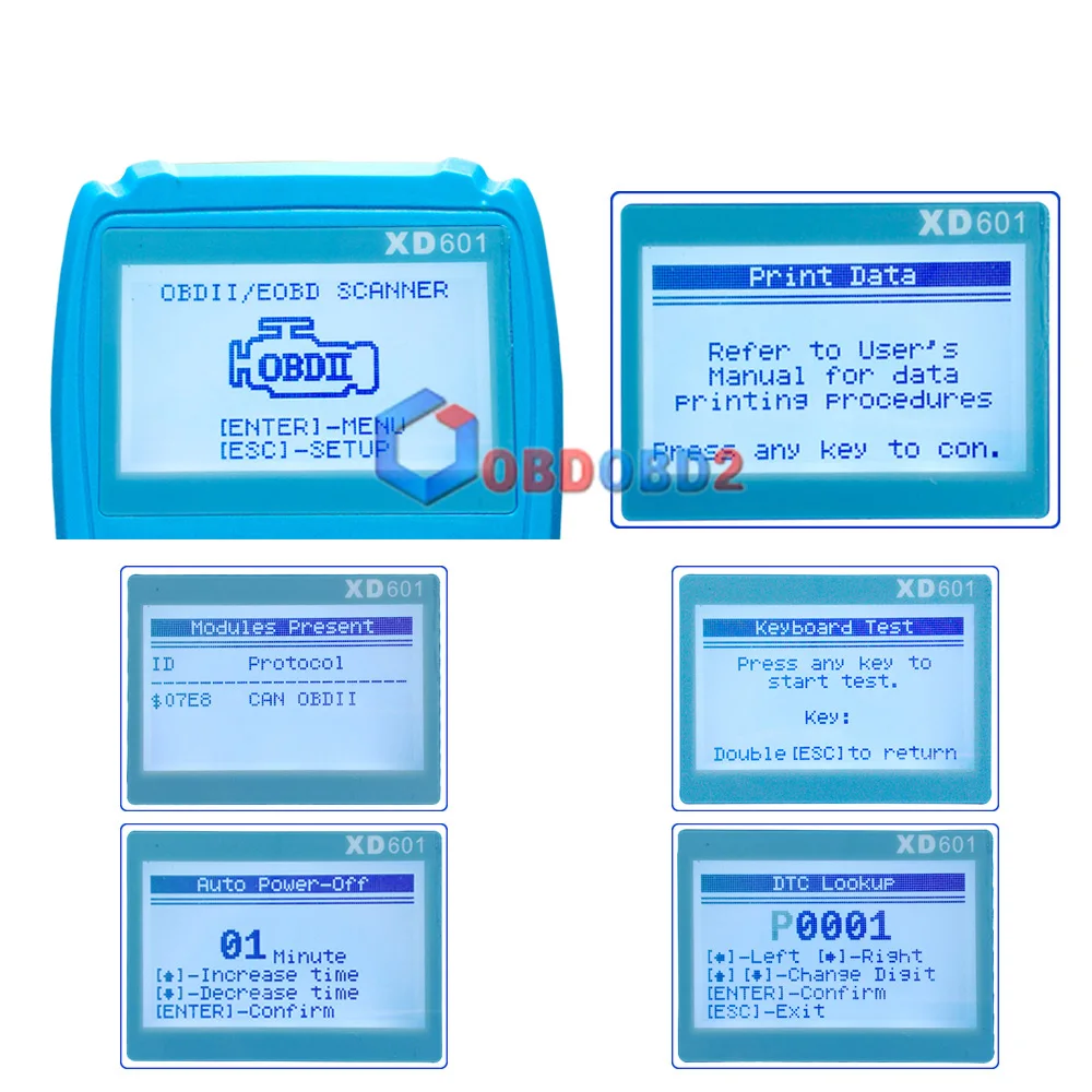 Новейший диагностический сканер XD601 OBD2 OBDII EOBD автоматический считыватель кодов