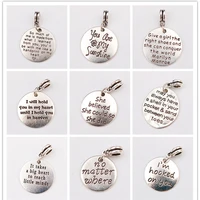 personalize letter tag charm fits european brand bracelet love statement pendant charm inspirational quotes charm beads 5pcs