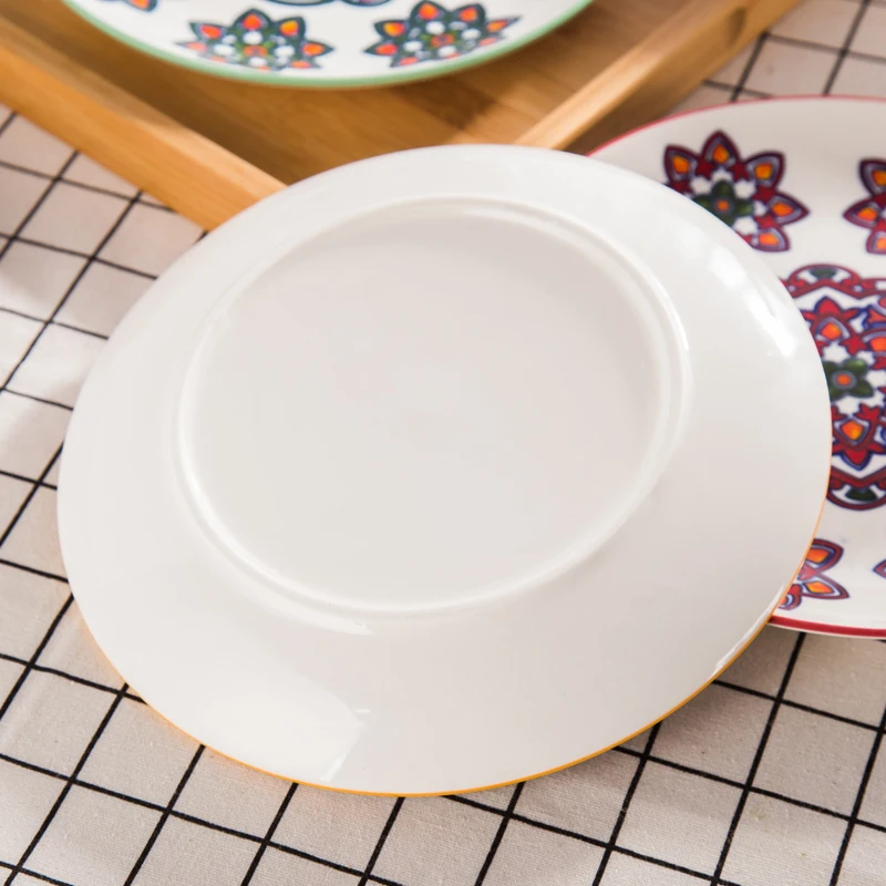 Керамические обеденные тарелки Круглые 8 дюймов под глазурованными тарелками