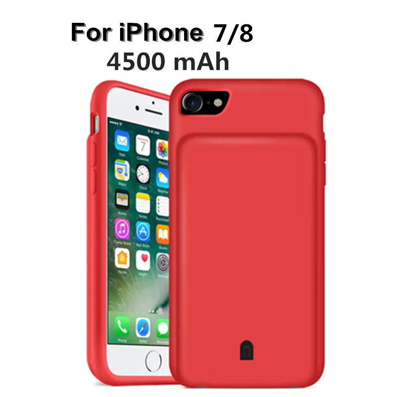 Чехол для внешнего аккумулятора ZKFYS 4500 мАч iPhone 7 8 чехол мягкий силиконовый