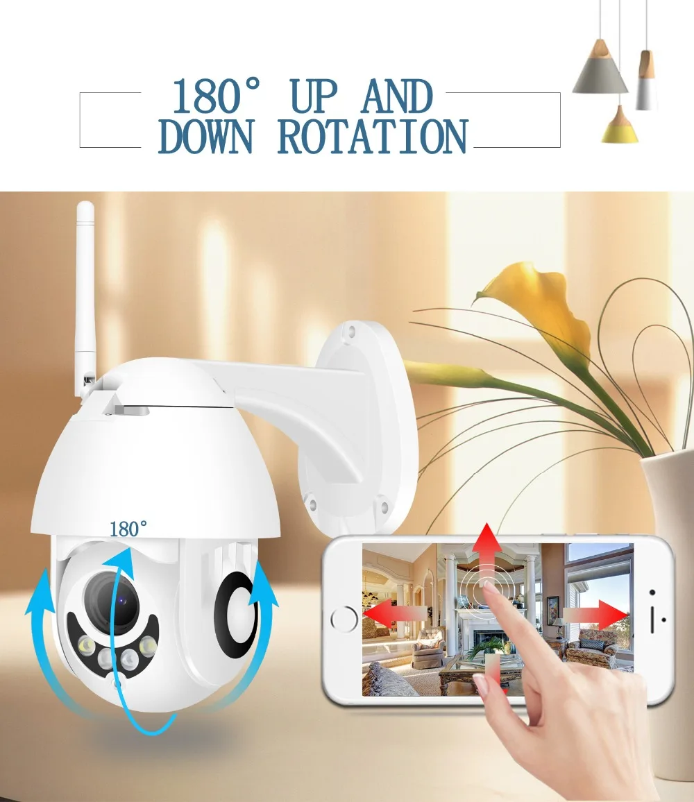 H.265 5MP 4X зум ONVIF Беспроводной PTZ открытый P2P купол 3MP 2MP IP Камера Wi Fi 1080 P обнаружения