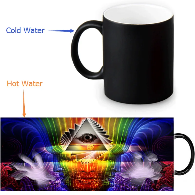 12 унций Иллюминаты тепла изменение Цвет Керамика Чай сублимационный принтер для