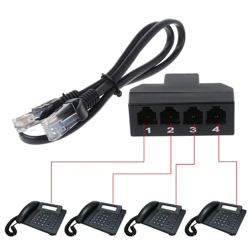 Кабель-переходник RJ11 6P4C мама-4 Ethernet RJ45 8P8C папа F/M | Компьютеры и офис