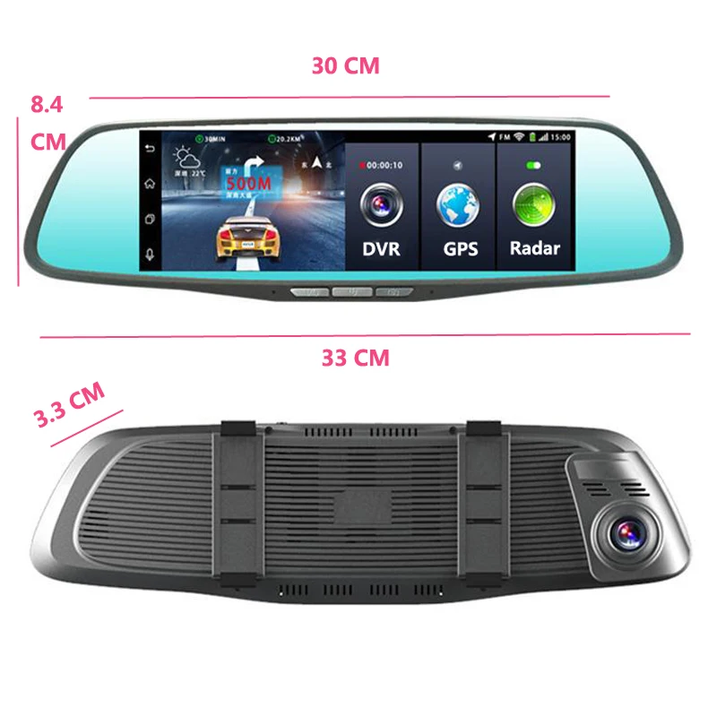 Android 5 1 4G 8 дюймов Автомобильный видеорегистратор FHD 1080P Авто GPS навигатор с двумя