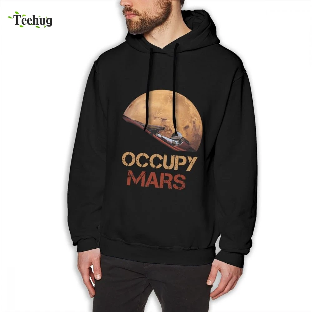 

Occupy Mars Spacex Long Sleeve Men Quality Quality Camiseta Crewneck