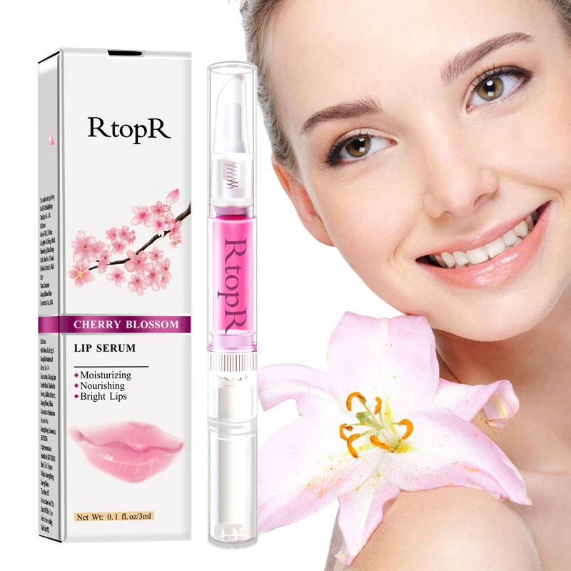 Hot Cherry Lip Care Serum Lip Plumper Repairing Reduce Lips Mask Fine Lines Increase Moisturizing Lips Elasticity Beauty TSLM1